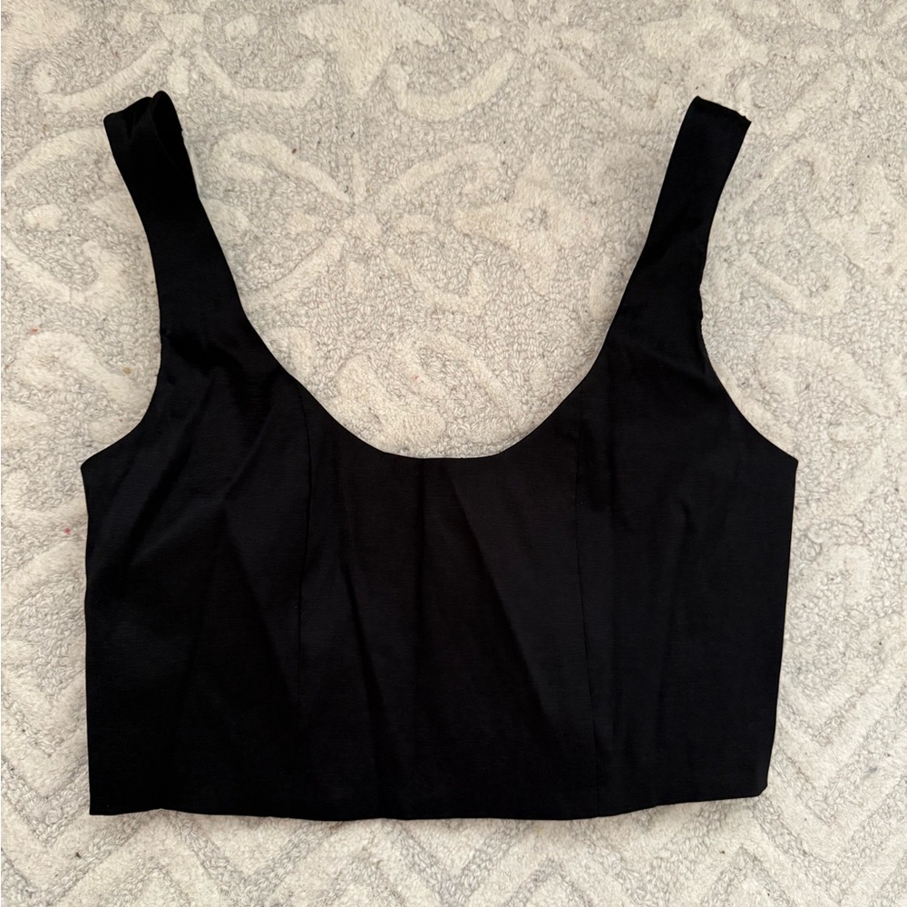Show Me Your MuMu Black Sleeveless Fitted Crop Tank